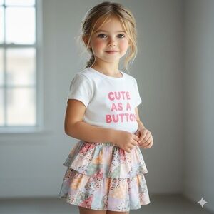 Garanimals Pink and Blue Floral Tiered Skirt